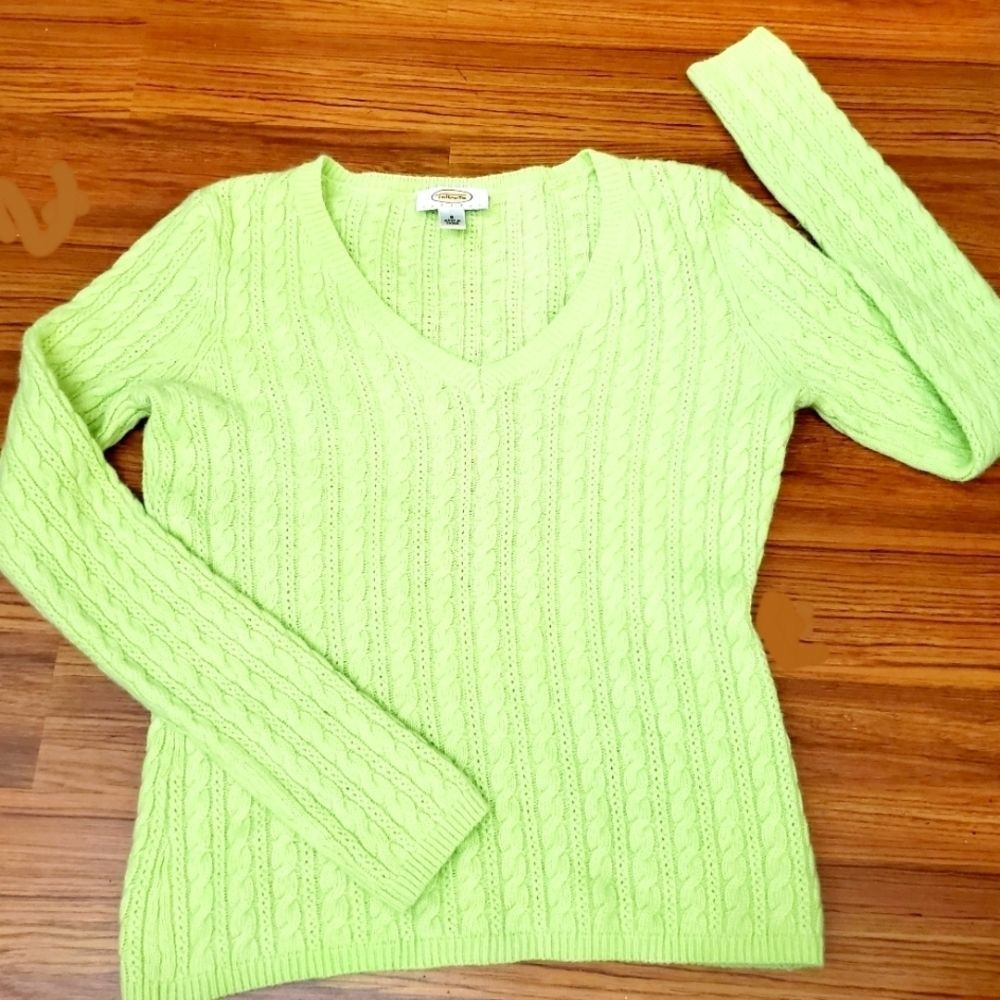 COPY - Sz sm wool blend Talbots Petite in celery green.  So so fluffy and  soft…